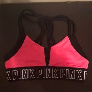 Pink sports bra